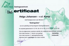  Certificaat hondentraining