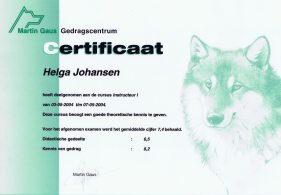 Certificaat gedragstrainer